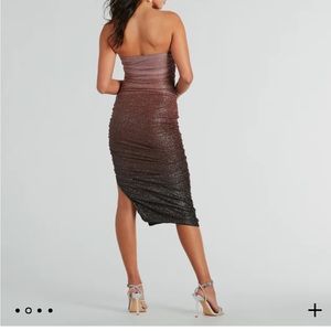 Brown formal sparkle ombré dress
